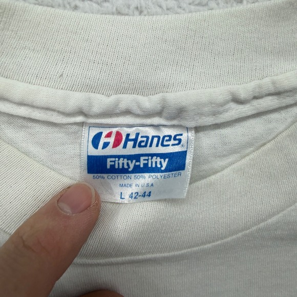 1988 Hanes Fifty Fifty Mens T Shirt World Greatest Dad Graphic White L Vintage - Picture 3 of 8